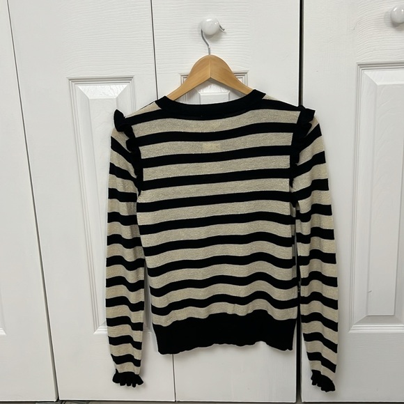 Ruffle-Trim Crewneck Lurex Sweater. - Picture 5 of 8